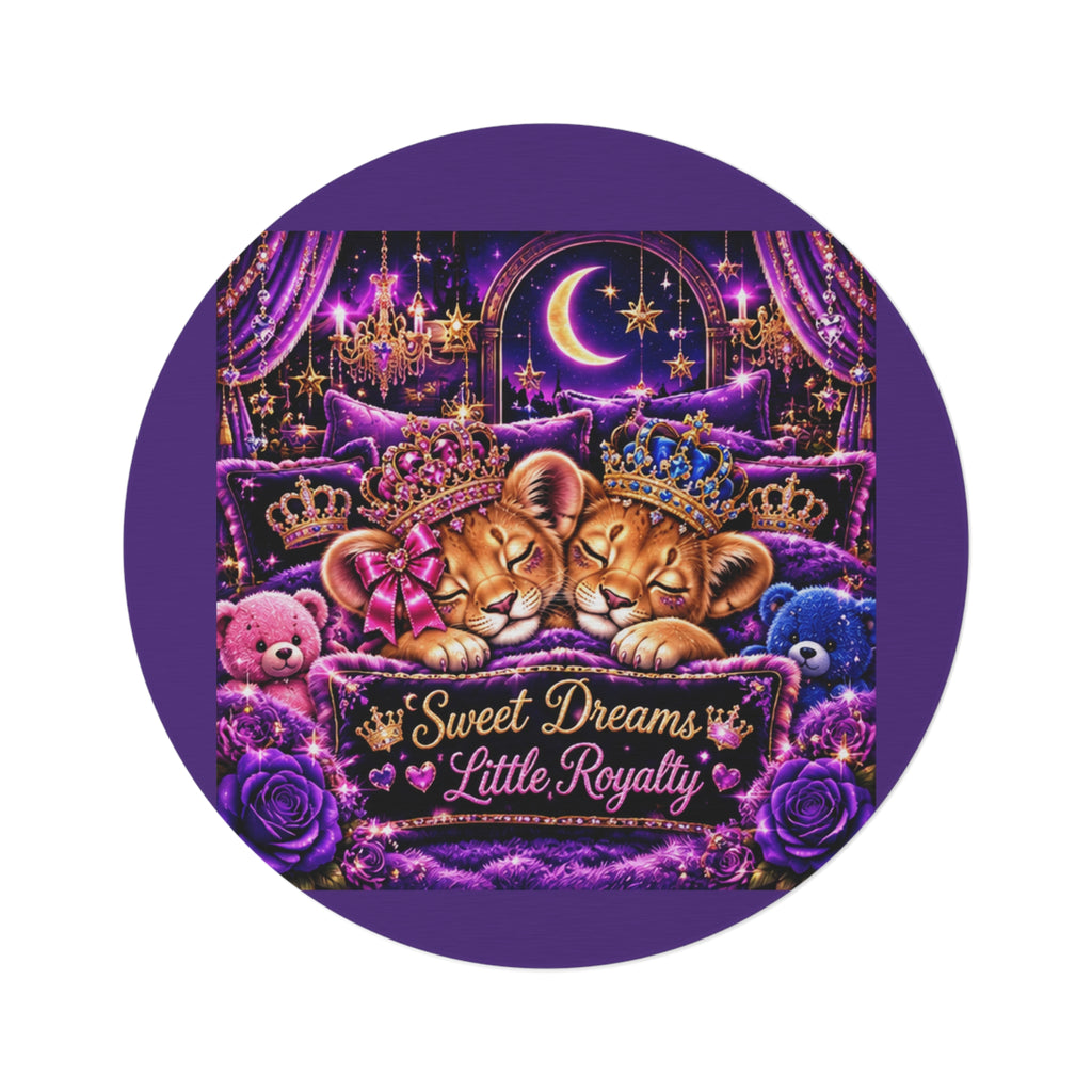 Sweet Dreams Little Royalty Cat Round Rug