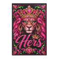 Hers Pink Lioness Area Rug — Regal Crowned Leopard Print Mat
