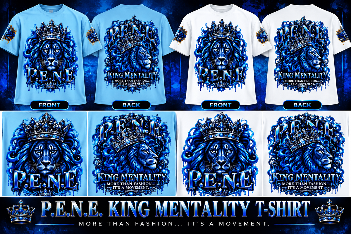 P.E.N.E. Blue King Mentality Tee