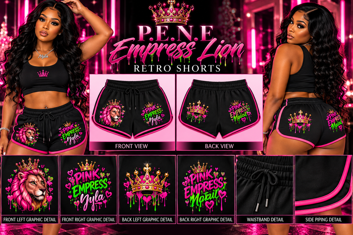 P.E.N.E Empress Lion Retro Shorts