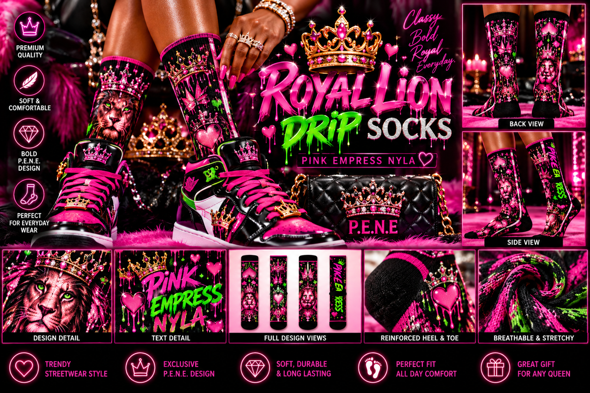 Royal Lion Drip Socks